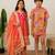 Rani pink gota embroidered organza anarkali set & co-ord set brother sister matching combo