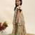 Green printed cotton dress & kurta pant brother sister matching combo