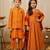 Mustard printed cotton silk kurta set & kurta jacket brother sister matching combo