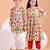 Off white printed cotton ethnic set & kurta pant brother sister matching combo