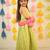 Green block printed cotton kurta set & kurta pyjama brother sister matching combo