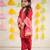 Red block printed chanderi kurta set & kurta pyjama brother sister matching combo