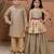 Beige printed dola silk & cotton silk sharara set & kurta pant brother sister matching combo