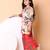 Beige & red printed cotton kurta set & kurta pant brother sister matching combo