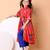 Red printed cotton ethnic set & kurta pant brother sister matching combo