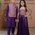 Purple printed modal sharara set & kurta jacket brother sister matching combo
