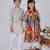 Multicolor & brown printed cotton kurta set & kurta pant brother sister matching combo