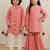 Peach pink printed cotton gharara set & kurta pyjama brother sister matching combo