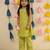 Lemon yellow block printed cotton kurta set & kurta pyjama brother sister matching combo