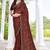 designer brown handwork zarkan border silk blend saree