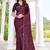 designer wine handwork zarkan border silk blend saree