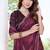 designer wine handwork zarkan border silk blend saree