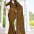 designer mustard handwork zarkan border silk blend saree