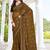 designer mustard handwork zarkan border silk blend saree