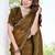 designer mustard handwork zarkan border silk blend saree