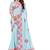 designer sky blue heavy zarkan butta border work silk blend saree