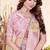 designer peach heavy zarkan butta border work silk blend saree
