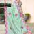 designer sea green heavy zarkan butta border work silk blend saree