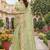 indian pista green resham embroidery work silk blend saree