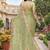 indian pista green resham embroidery work silk blend saree