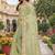 indian pista green resham embroidery work silk blend saree