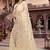 indian beige heavy resham embroidery work silk blend saree