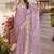 indian pink heavy resham embroidery work silk blend saree