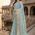 indian sea green heavy resham embroidery work silk blend saree