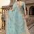 indian sea green heavy resham embroidery work silk blend saree