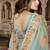 indian sea green heavy resham embroidery work silk blend saree