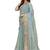 indian sea green heavy resham embroidery work silk blend saree