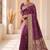 designer purple zari weaving border work banarasi silk blend saree