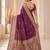designer purple zari weaving border work banarasi silk blend saree