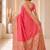 designer peach zari weaving border work banarasi silk blend saree
