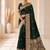 designer green zari weaving border work banarasi silk blend saree