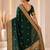 designer green zari weaving border work banarasi silk blend saree