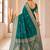 designer teal green zari weaving border work banarasi silk blend saree