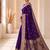 designer purple zari weaving border work banarasi silk blend saree