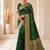 designer green zari weaving border work banarasi silk blend saree