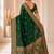 designer green zari weaving border work banarasi silk blend saree