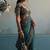 Georgette Printed Beads Work Saree With Blouse
