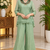 light green color hand work silk blend western wear
