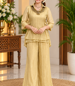 beige color hand work silk blend western wear