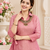 pink color hand work silk blend western wear