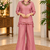 pink color hand work silk blend western wear