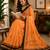 orange color digital printed chanderi ready to wear saree with blouse