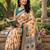 chiku color digital printed chanderi ready to wear saree with blouse