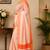orange color digital printed chanderi ready to wear saree with blouse