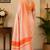 orange color digital printed chanderi ready to wear saree with blouse