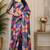 multi color digital printed chanderi ready to wear saree with blouse